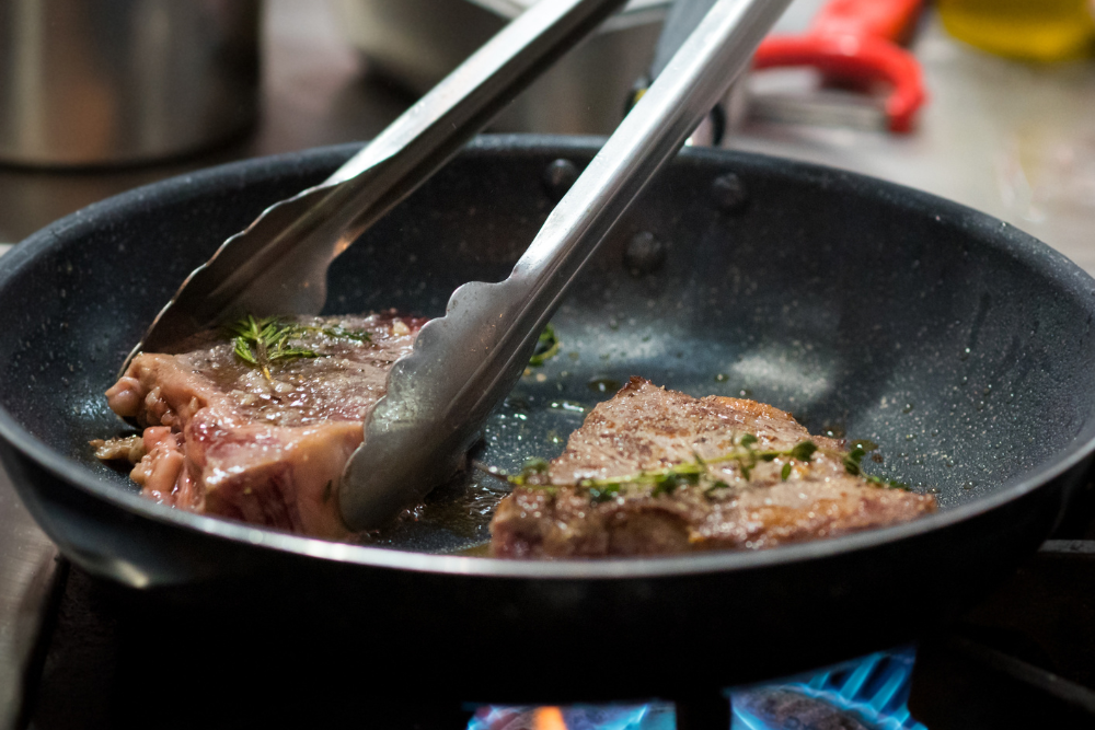 Cooking Grass-Fed Beef in Skillet