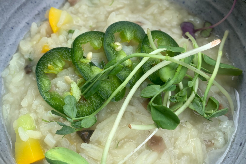 Zucchini and Mushroom Congee