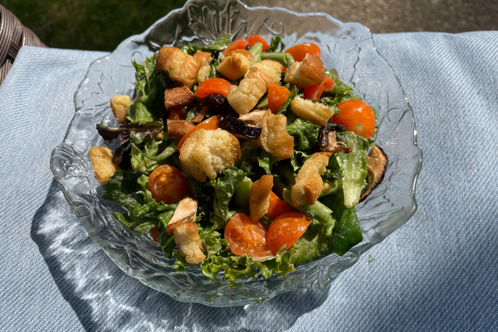 Salanova Salad with Mushroom Croutons